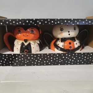 Johanna Parker Design Halloween Mugs Peep Mugs Devil Spider Set of 2 Mugs